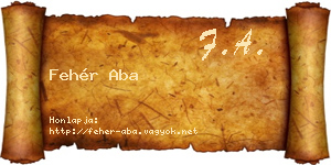Fehér Aba névjegykártya