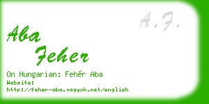 aba feher business card